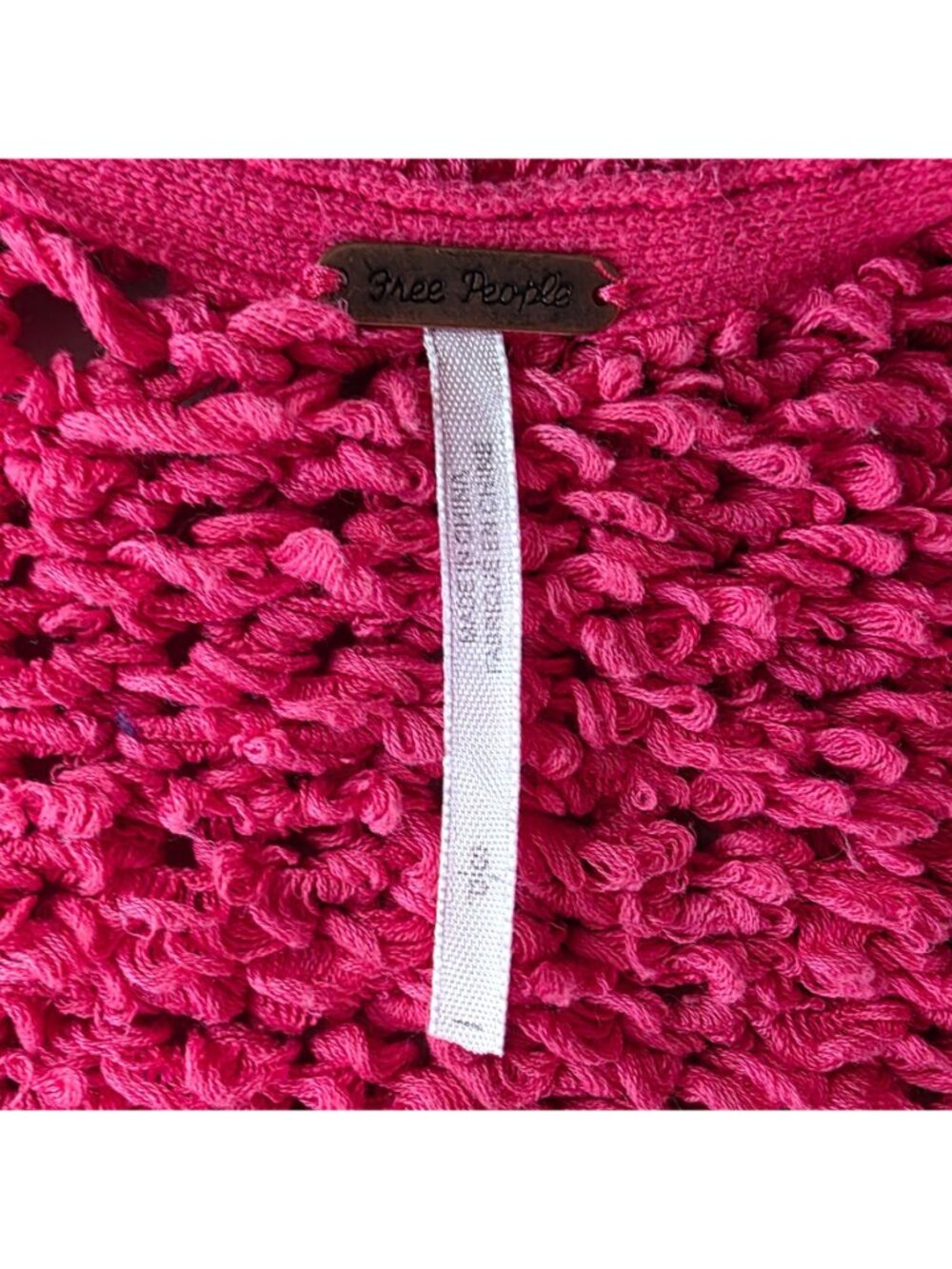Free People Womens Small Sweater Pullover Chunky Shaggy Open Knit Flared Sleeves - Picture 10 of 12